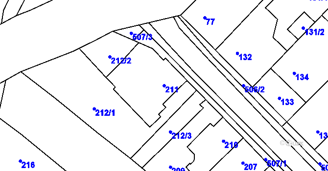 Parcela st. 211 v KÚ Babice u Rosic, Katastrální mapa