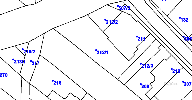 Parcela st. 212/1 v KÚ Babice u Rosic, Katastrální mapa