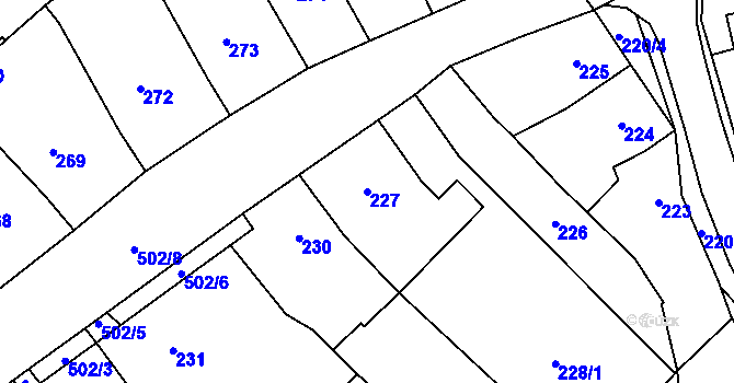 Parcela st. 227 v KÚ Babice u Rosic, Katastrální mapa