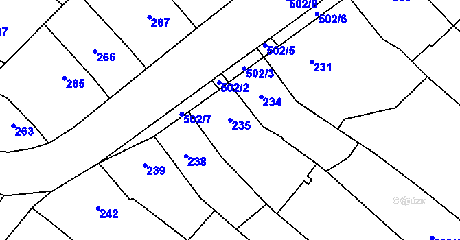 Parcela st. 235 v KÚ Babice u Rosic, Katastrální mapa