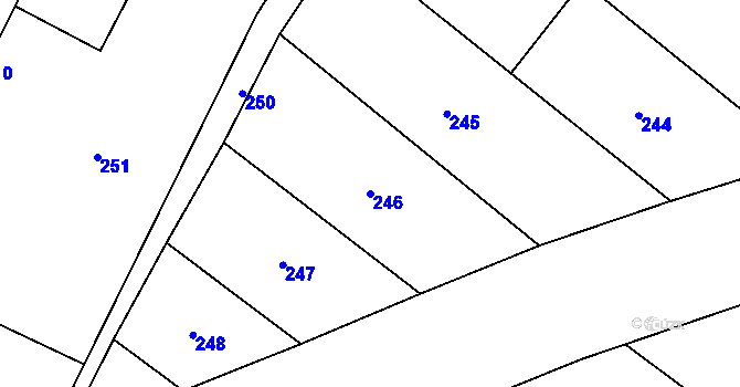 Parcela st. 246 v KÚ Babice u Rosic, Katastrální mapa