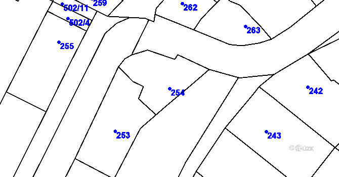 Parcela st. 254 v KÚ Babice u Rosic, Katastrální mapa