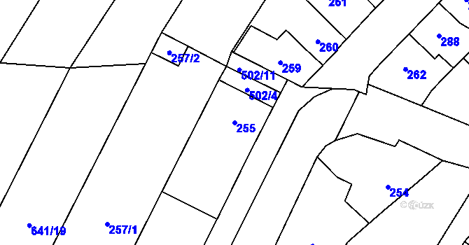 Parcela st. 255 v KÚ Babice u Rosic, Katastrální mapa