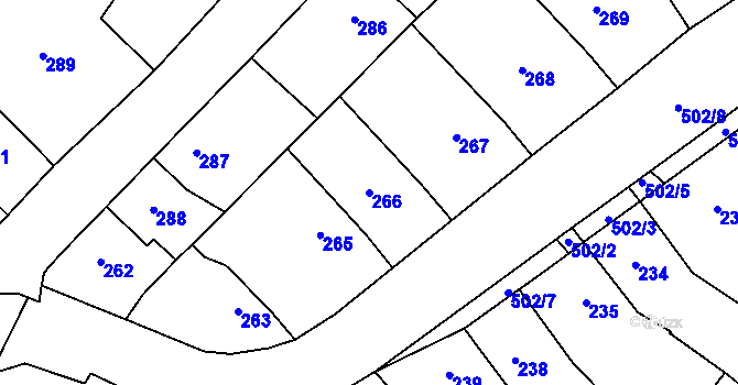 Parcela st. 266 v KÚ Babice u Rosic, Katastrální mapa