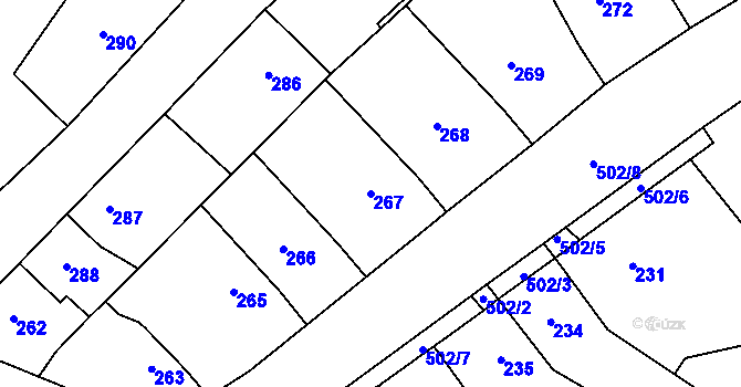 Parcela st. 267 v KÚ Babice u Rosic, Katastrální mapa
