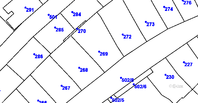 Parcela st. 269 v KÚ Babice u Rosic, Katastrální mapa