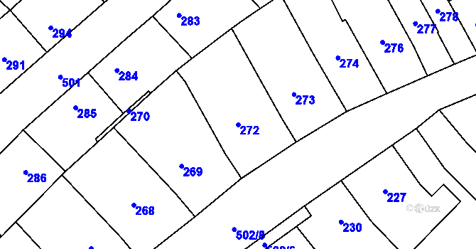Parcela st. 272 v KÚ Babice u Rosic, Katastrální mapa