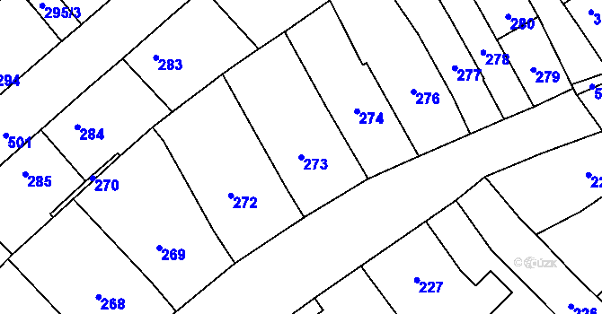 Parcela st. 273 v KÚ Babice u Rosic, Katastrální mapa