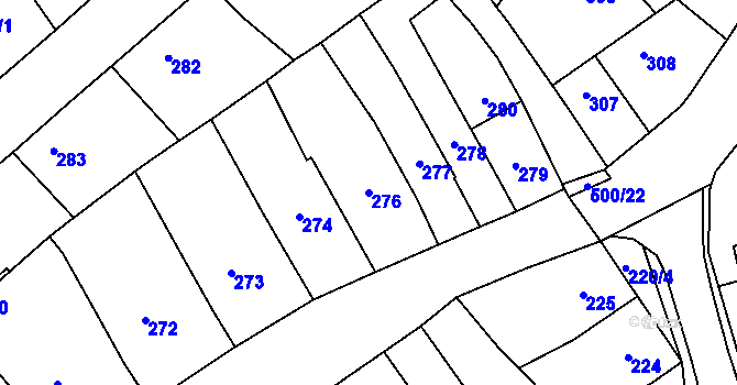Parcela st. 276 v KÚ Babice u Rosic, Katastrální mapa