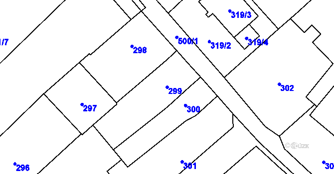 Parcela st. 299 v KÚ Babice u Rosic, Katastrální mapa