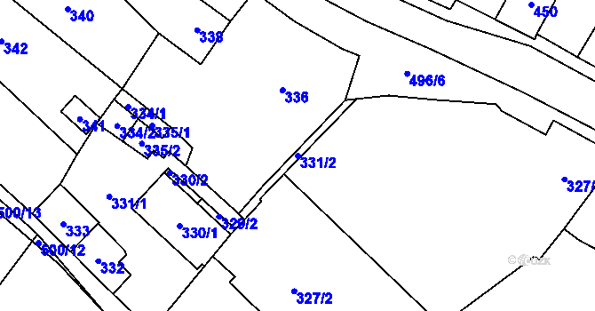 Parcela st. 331/2 v KÚ Babice u Rosic, Katastrální mapa