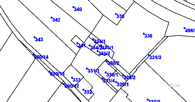 Parcela st. 335/2 v KÚ Babice u Rosic, Katastrální mapa
