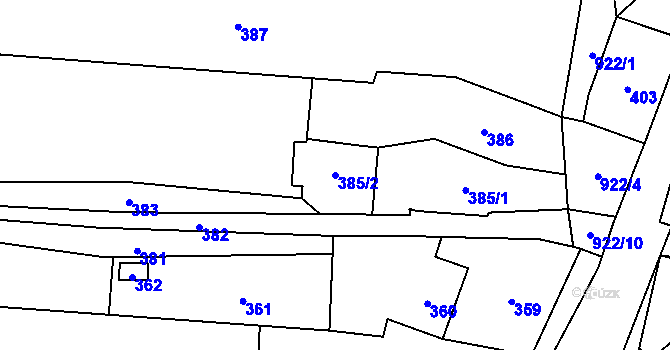 Parcela st. 385/2 v KÚ Babice u Rosic, Katastrální mapa