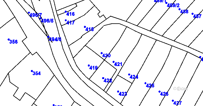 Parcela st. 420 v KÚ Babice u Rosic, Katastrální mapa