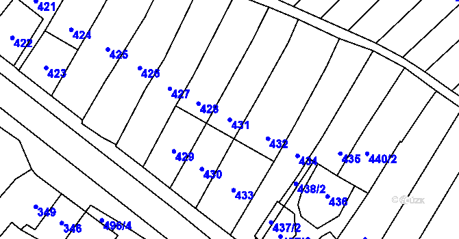 Parcela st. 431 v KÚ Babice u Rosic, Katastrální mapa