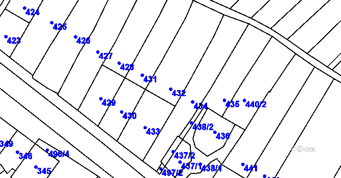 Parcela st. 432 v KÚ Babice u Rosic, Katastrální mapa