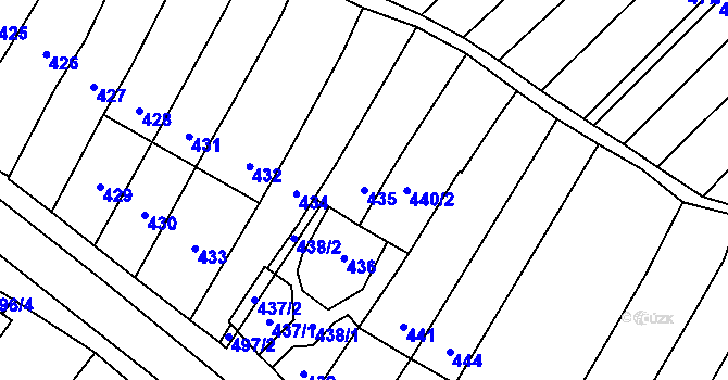 Parcela st. 435 v KÚ Babice u Rosic, Katastrální mapa