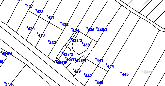 Parcela st. 436 v KÚ Babice u Rosic, Katastrální mapa