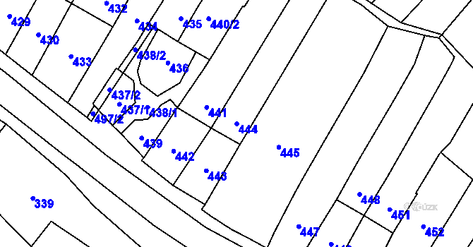 Parcela st. 444 v KÚ Babice u Rosic, Katastrální mapa