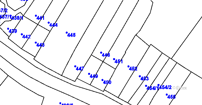 Parcela st. 448 v KÚ Babice u Rosic, Katastrální mapa