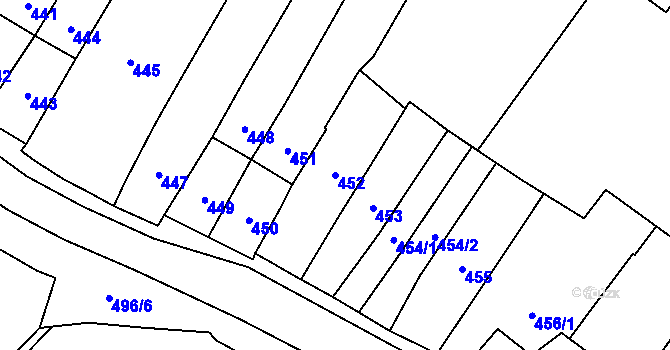 Parcela st. 452 v KÚ Babice u Rosic, Katastrální mapa