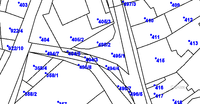 Parcela st. 495 v KÚ Babice u Rosic, Katastrální mapa