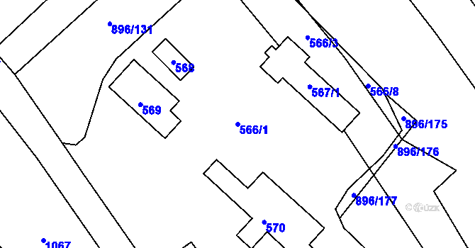 Parcela st. 566/1 v KÚ Babice u Rosic, Katastrální mapa