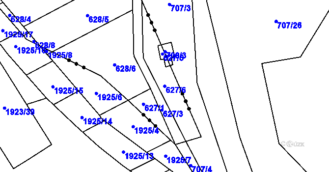 Parcela st. 627/6 v KÚ Babice u Rosic, Katastrální mapa