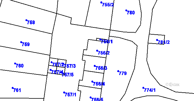Parcela st. 756/2 v KÚ Babice u Rosic, Katastrální mapa