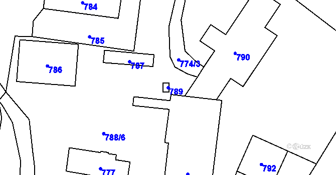 Parcela st. 789 v KÚ Babice u Rosic, Katastrální mapa