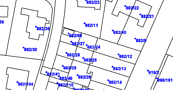Parcela st. 882/24 v KÚ Babice u Rosic, Katastrální mapa