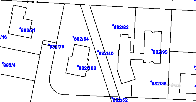 Parcela st. 882/40 v KÚ Babice u Rosic, Katastrální mapa