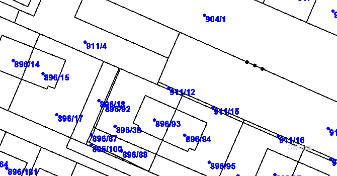 Parcela st. 911/12 v KÚ Babice u Rosic, Katastrální mapa