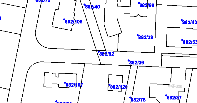 Parcela st. 882/52 v KÚ Babice u Rosic, Katastrální mapa
