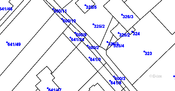 Parcela st. 500/2 v KÚ Babice u Rosic, Katastrální mapa