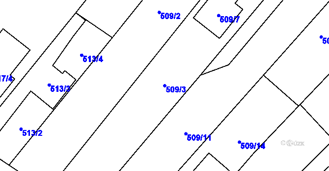 Parcela st. 509/3 v KÚ Babice u Rosic, Katastrální mapa