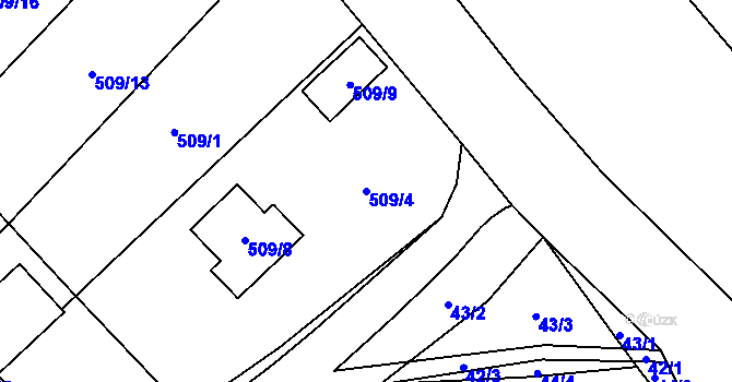 Parcela st. 509/4 v KÚ Babice u Rosic, Katastrální mapa