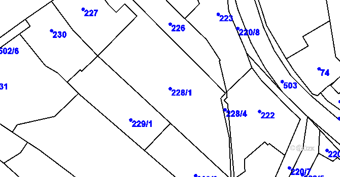 Parcela st. 228/1 v KÚ Babice u Rosic, Katastrální mapa