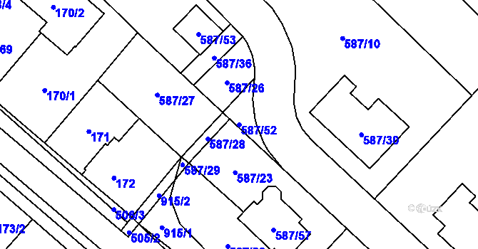 Parcela st. 587/52 v KÚ Babice u Rosic, Katastrální mapa