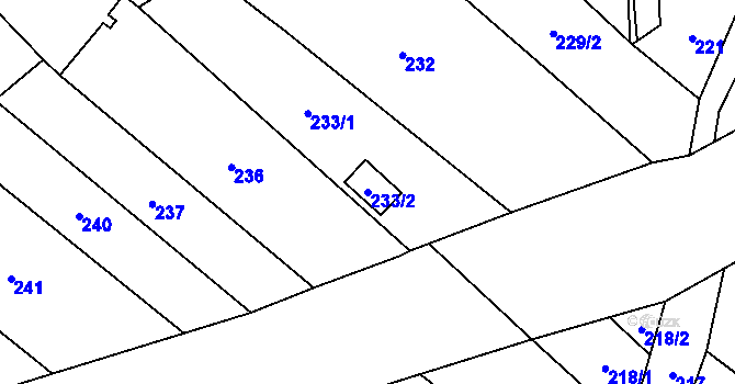 Parcela st. 233/2 v KÚ Babice u Rosic, Katastrální mapa