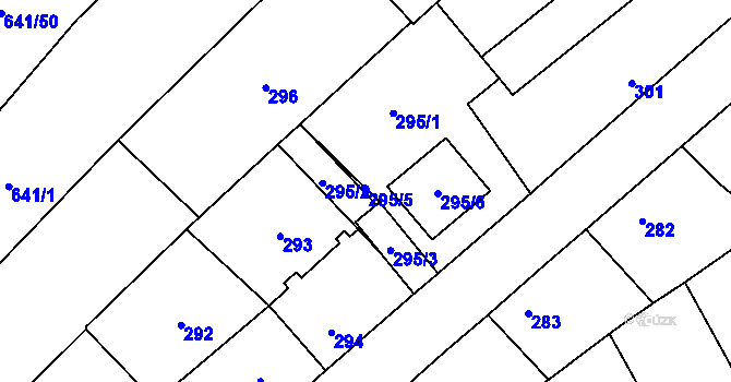 Parcela st. 295/5 v KÚ Babice u Rosic, Katastrální mapa