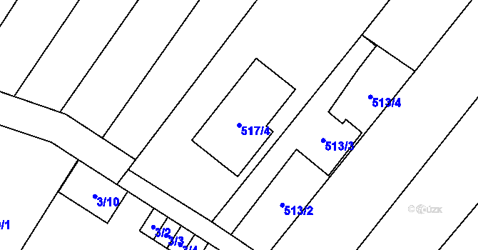 Parcela st. 517/4 v KÚ Babice u Rosic, Katastrální mapa
