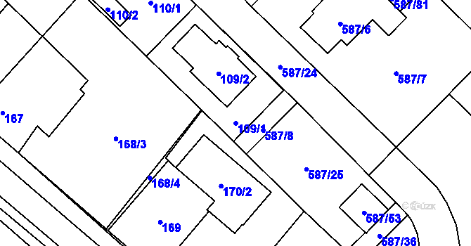 Parcela st. 109/1 v KÚ Babice u Rosic, Katastrální mapa