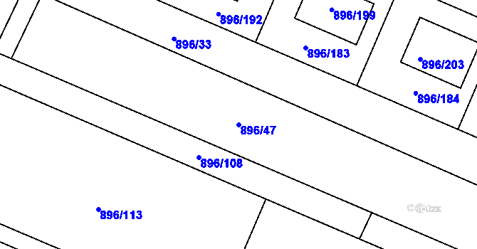 Parcela st. 896/47 v KÚ Babice u Rosic, Katastrální mapa