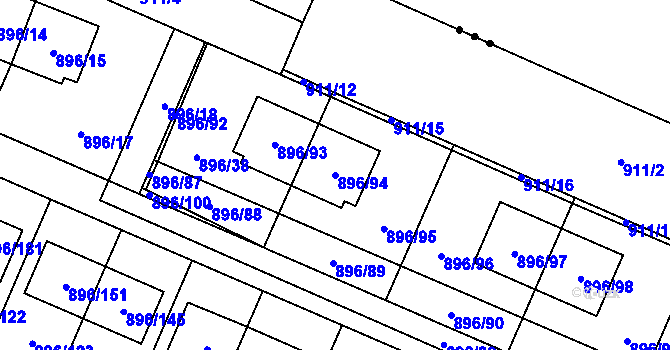 Parcela st. 896/94 v KÚ Babice u Rosic, Katastrální mapa