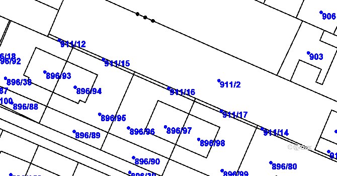 Parcela st. 911/16 v KÚ Babice u Rosic, Katastrální mapa