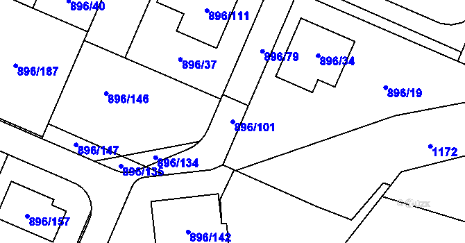 Parcela st. 896/101 v KÚ Babice u Rosic, Katastrální mapa