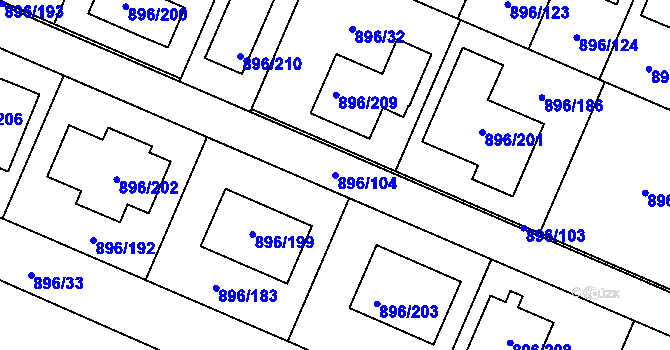 Parcela st. 896/104 v KÚ Babice u Rosic, Katastrální mapa