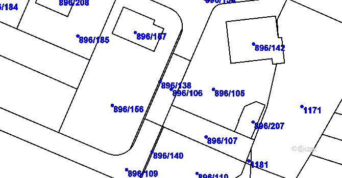 Parcela st. 896/106 v KÚ Babice u Rosic, Katastrální mapa