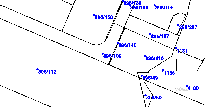 Parcela st. 896/109 v KÚ Babice u Rosic, Katastrální mapa